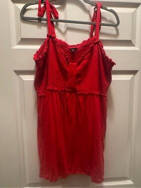 torrid Red Tie-Shoulder Smocked Camisole